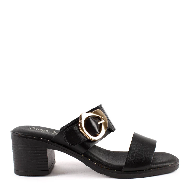 SANDALIA DOBLE TIRA HEBILLA NEGRO 555