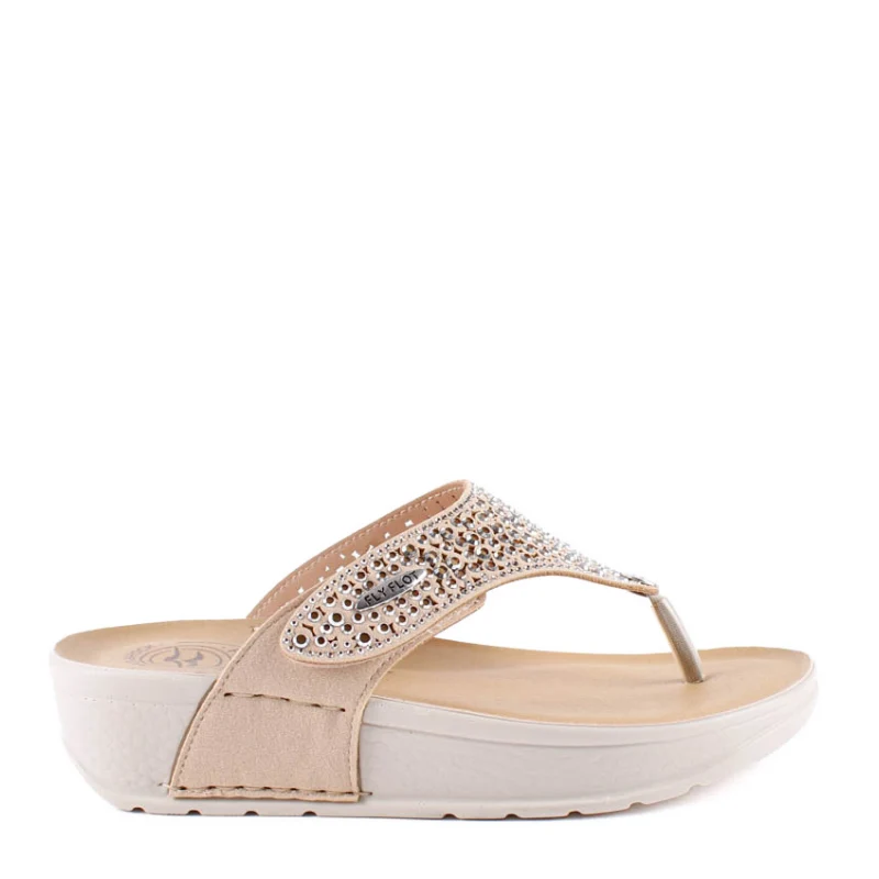 ESCLAVA STRASS VELCRO BEIGE 38187KB