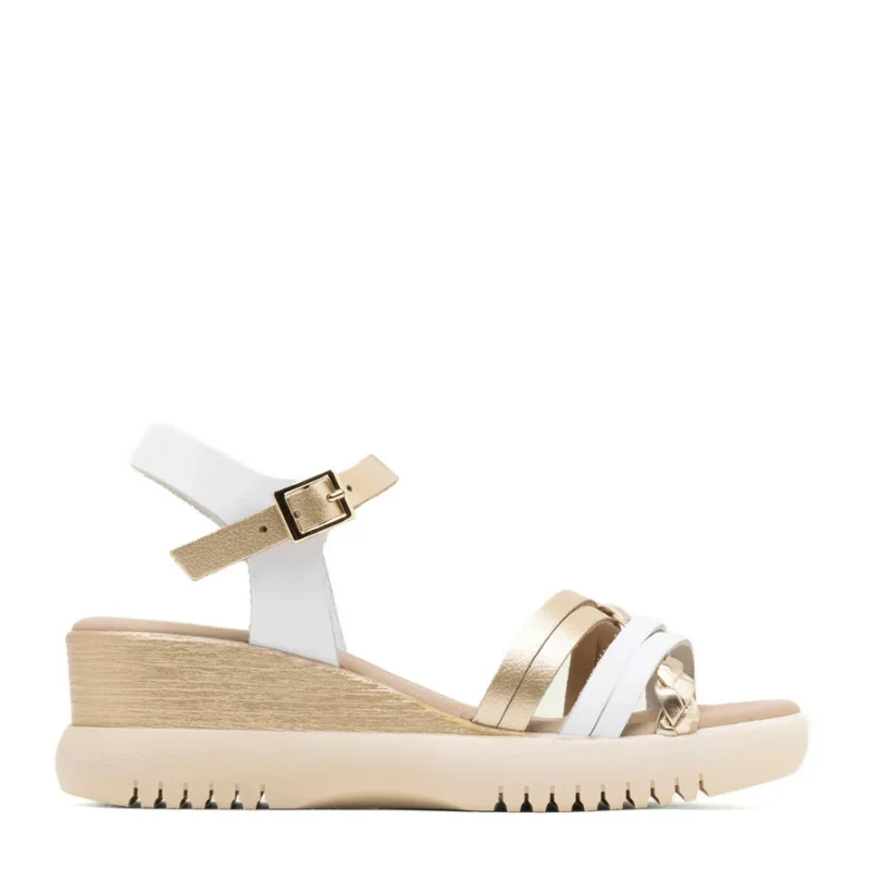 SANDALIA TIRAS BLANCO ORO 3269