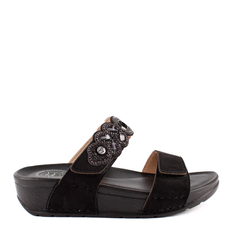 SANDALIA VELCROS STRASS NEGRO 38172KZ