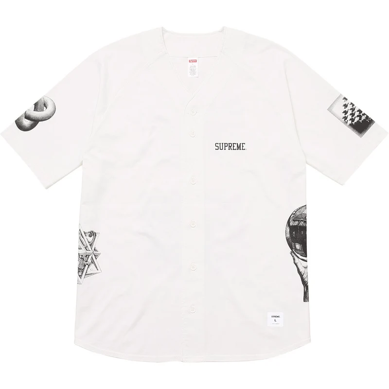 SUPREME/M.C. ESCHER - BASEBALL JERSEY (WHITE)