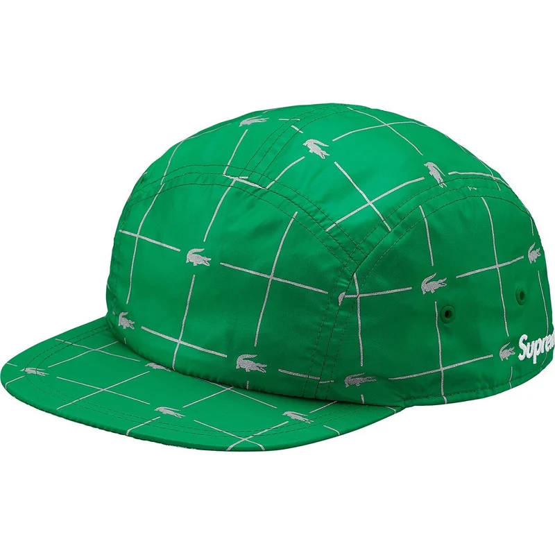 SUPREME/LACOSTE - REFLECTIVE GRID CAMP CAP (GREEN)