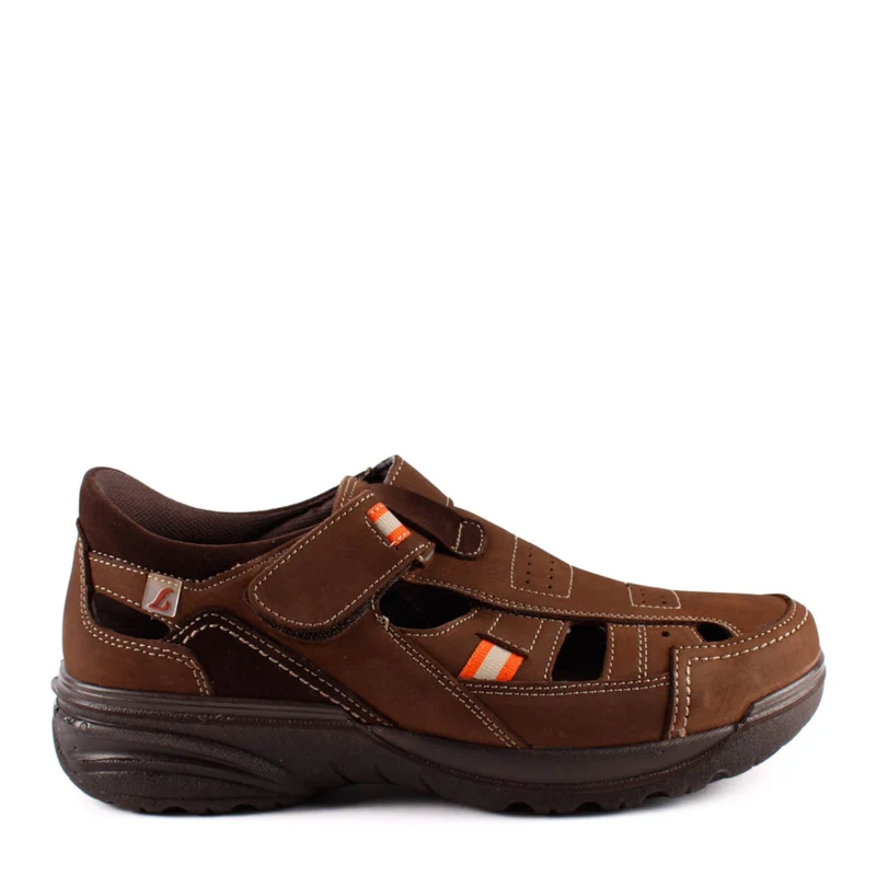 SANDALIA CERRADA NOBUK MARRON 16250ST