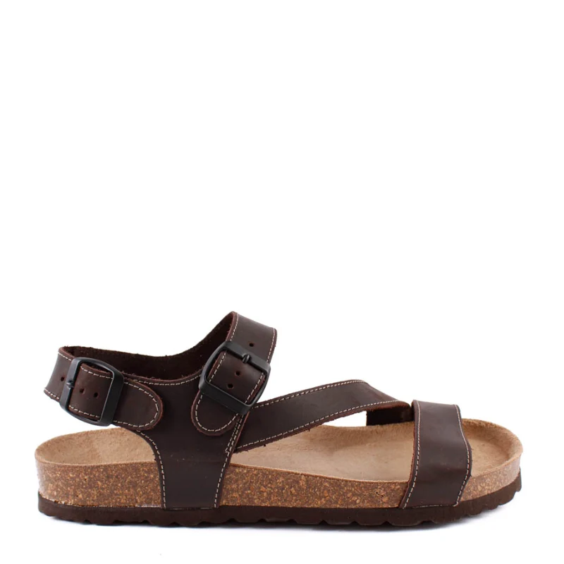 SANDALIA BIO HEBILLAS MARRON 2846