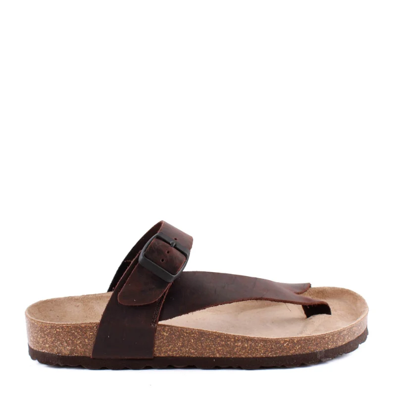 SANDALIA BIO DEDO HEBILLA MARRON 2854