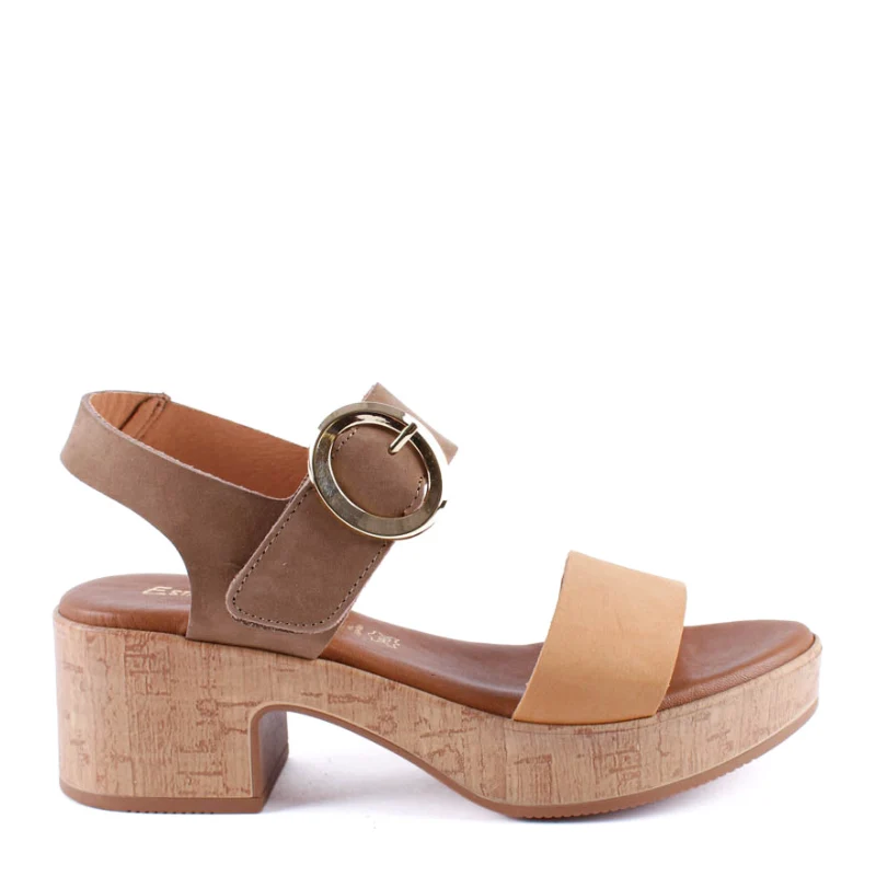 SANDALIA HEBILLA COMBI NUEZ T-146860