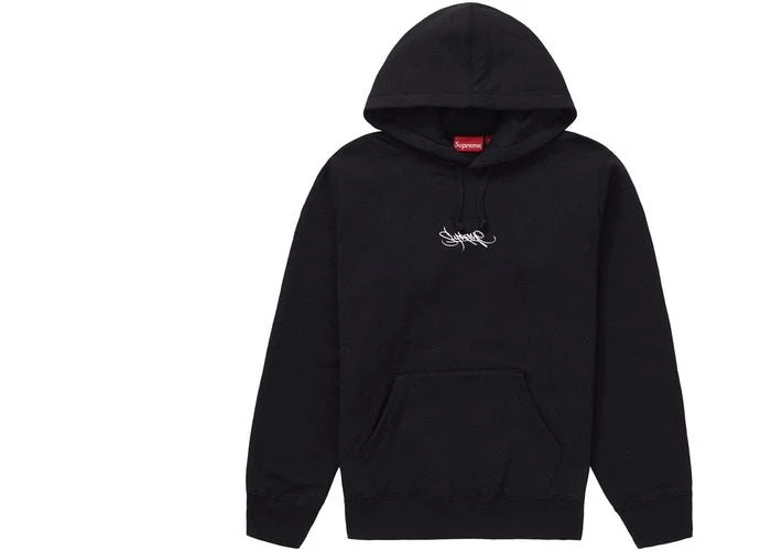 SUPREME -TAG LOGO HOODED SWEATSHIRT (BLACK)