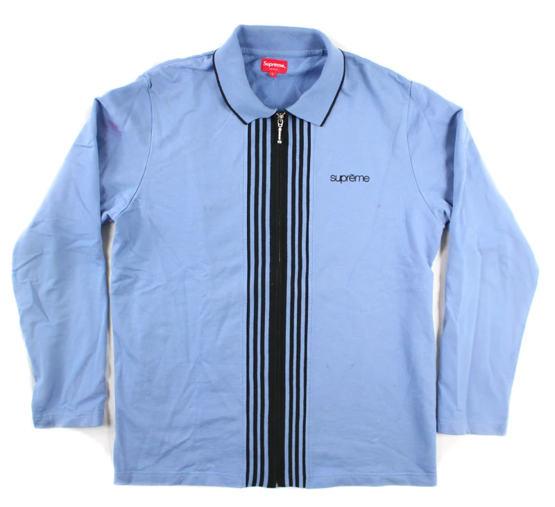 SUPREME - ZIP UP COLLARED SWEATER (PALE BLUE)