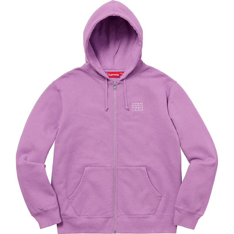 SUPREME - WORLD FAMOUS ZIP UP HOODED SWEATSHIRT (VIOLET)