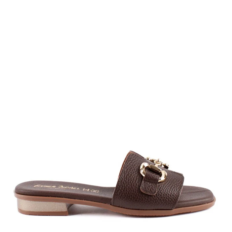SANDALIA PALA ADORNO MARRON 5872