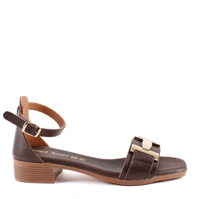 SANDALIA TALON APLIQUE MARRON 5891
