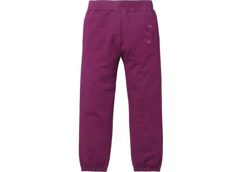SUPREME - TONAL S LOGO SWEATPANTS (PURPLE)(USED)